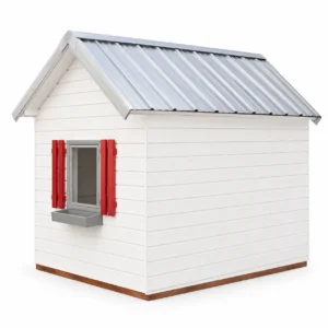 The back of the Kids Kottage outdoor customizable playhouse environment.