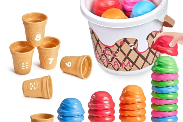 Counting and measuring STEM activities includes ice cream counters to engage children's creative minds.