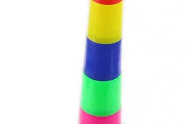 Children can develop dexterity skills through games like ring toss.