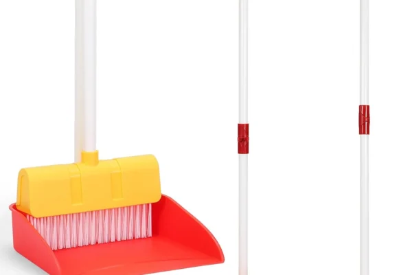 Cleaning supplies such as brooms teach kids the importance of routine.